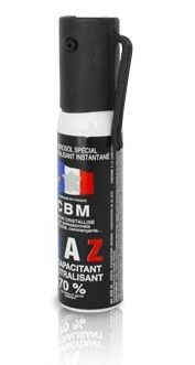 Bombe lacrymogène de poche Gaz CS 70% CBM - 25ml - Armurerie Lavaux