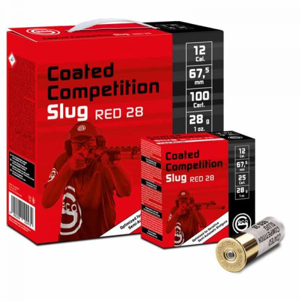 Cartouches GECO Slug Compétition Red 28 gr cal.12/67 (boite de 100)