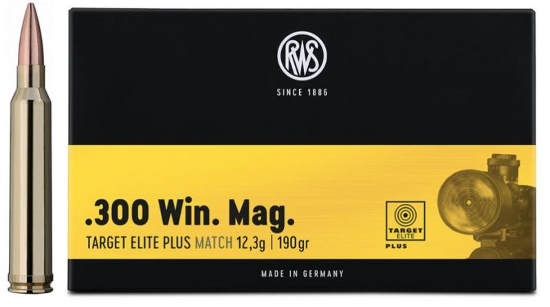 RWS cal.300 Win Mag TARGET ELITE PLUS Match 190 grains - 12.3 grammes /20