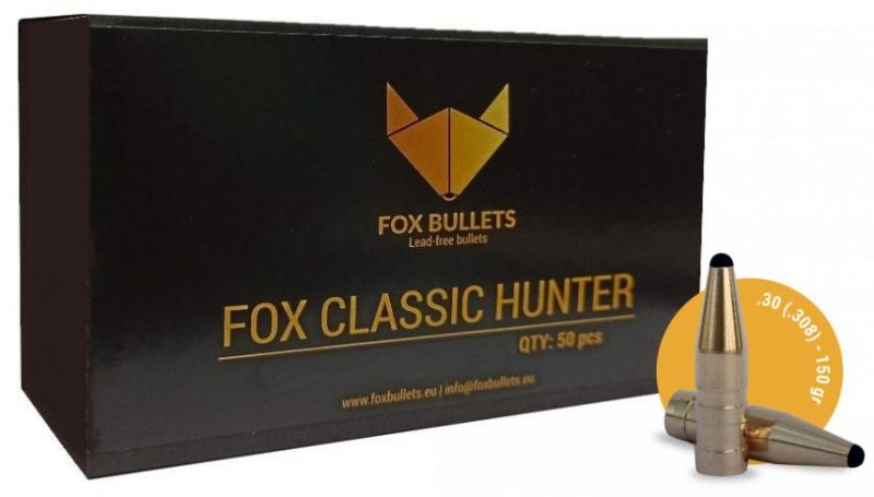 Ogives Sans Plomb FOX Classic Hunter cal.308 (7.62mm) 130gr /50