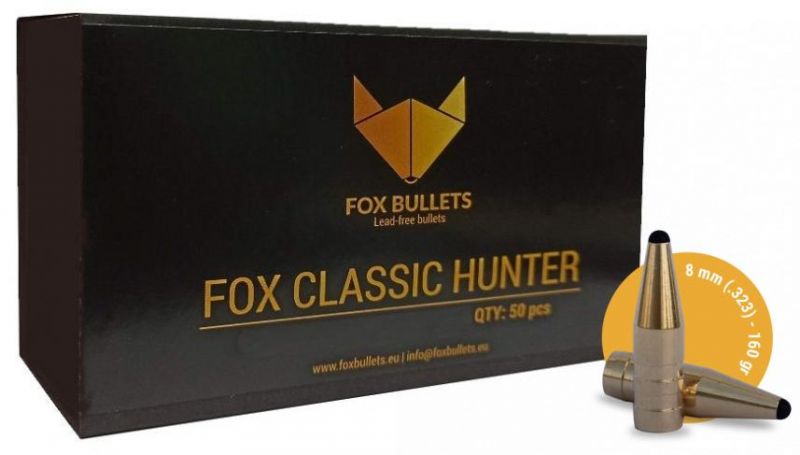 Ogives Sans Plomb FOX Classic Hunter cal.8x57 (8mm) 150gr /50