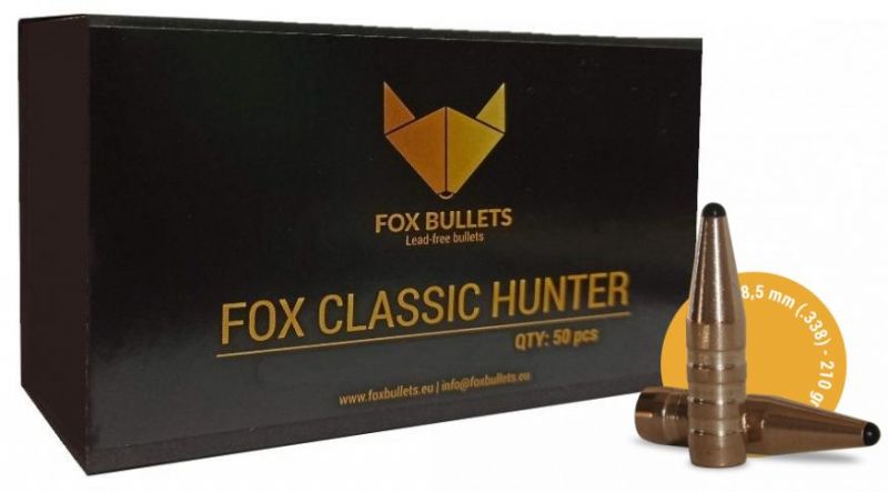 Ogives Sans Plomb FOX Classic Hunter cal.338 (8.5mm) 185gr /50