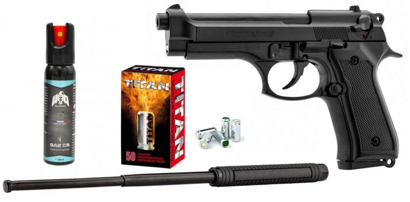 Pistolet à blanc kimar 92 Chromé cal.9mm PAK + 50 balles + 10 balle de  gomme cogne + adaptateur pour - Pistolets d'alarme (10331532)