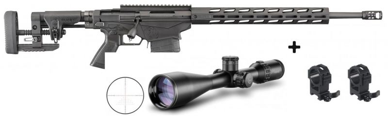RUGER Precision Rifle Tactical cal.308 win ''Pack SniperHAWKE SIDEWINDER 30 SF 8-32x56 HALF MIL"