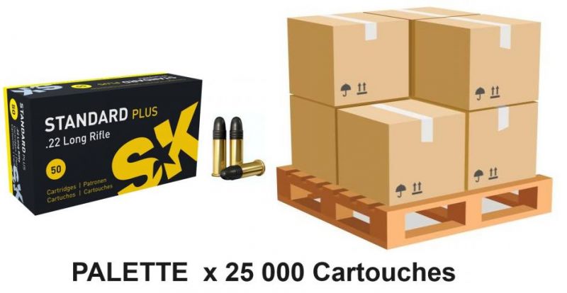 SK cal.22lr Standard Plus /palette de 25 000 Cartouches