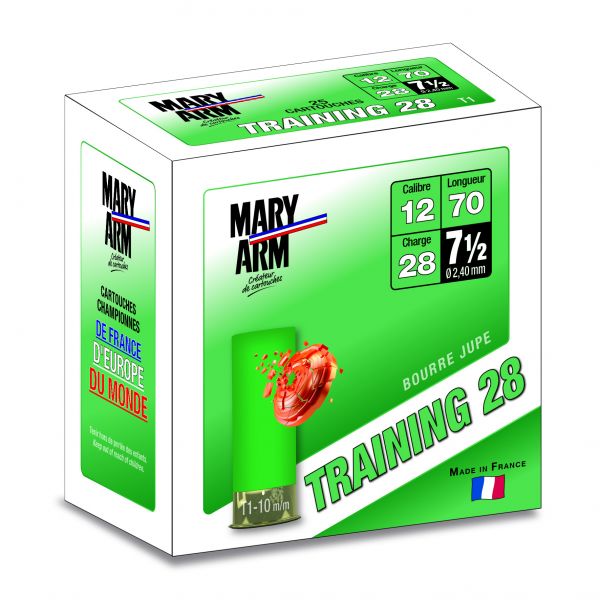 Cartouches de sport MARY ARM Training T1 cal.12/70 BJ 28gr - n°7,5 (boite de 25)