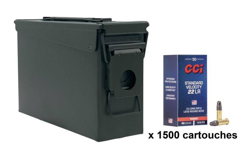 CCI 22lr Standard /Caisse OLIVE 1500 cartouches