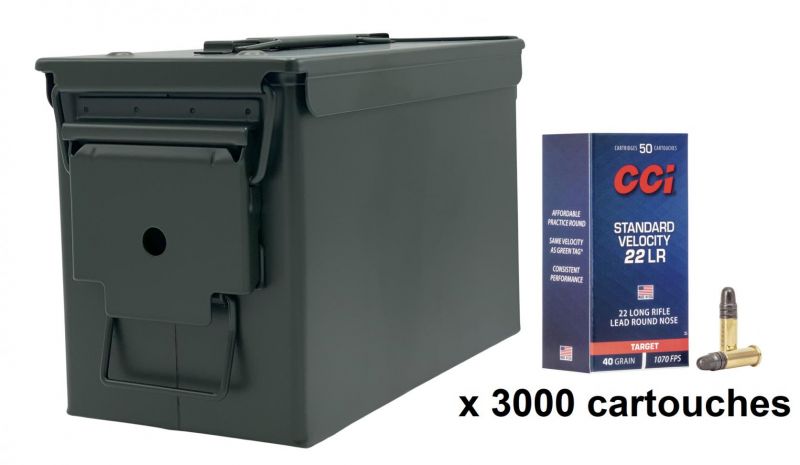 CCI 22lr Standard /Caisse OLIVE 3000 cartouches