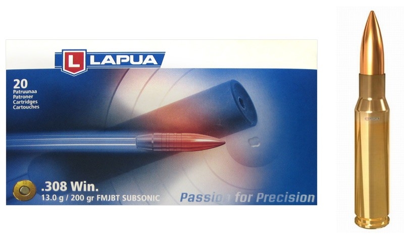 LAPUA cal.308 Win SUBSONIC FMJBT 200gr - 13 grammes /20