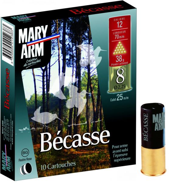 Cartouches MARY ARM BECASSE cal.12/70 38gr - n°10 (boite de 10)